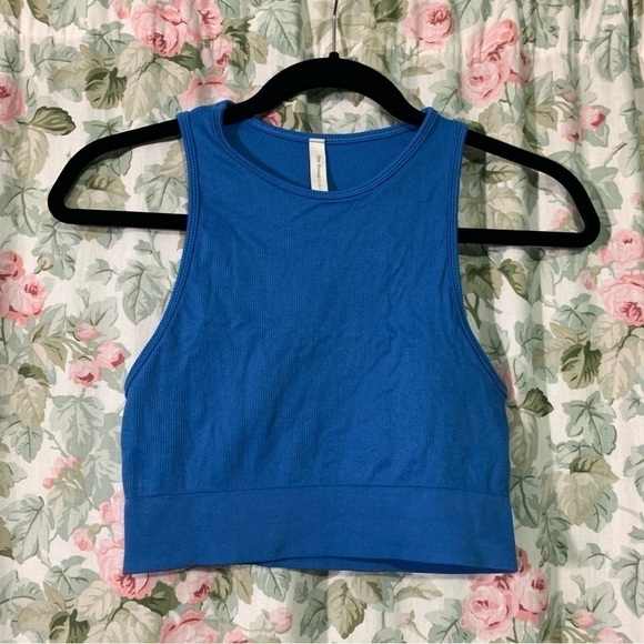ARITZIA - The Group Babaton Ribbed Blue Cropped Tank - Picture 1 of 3